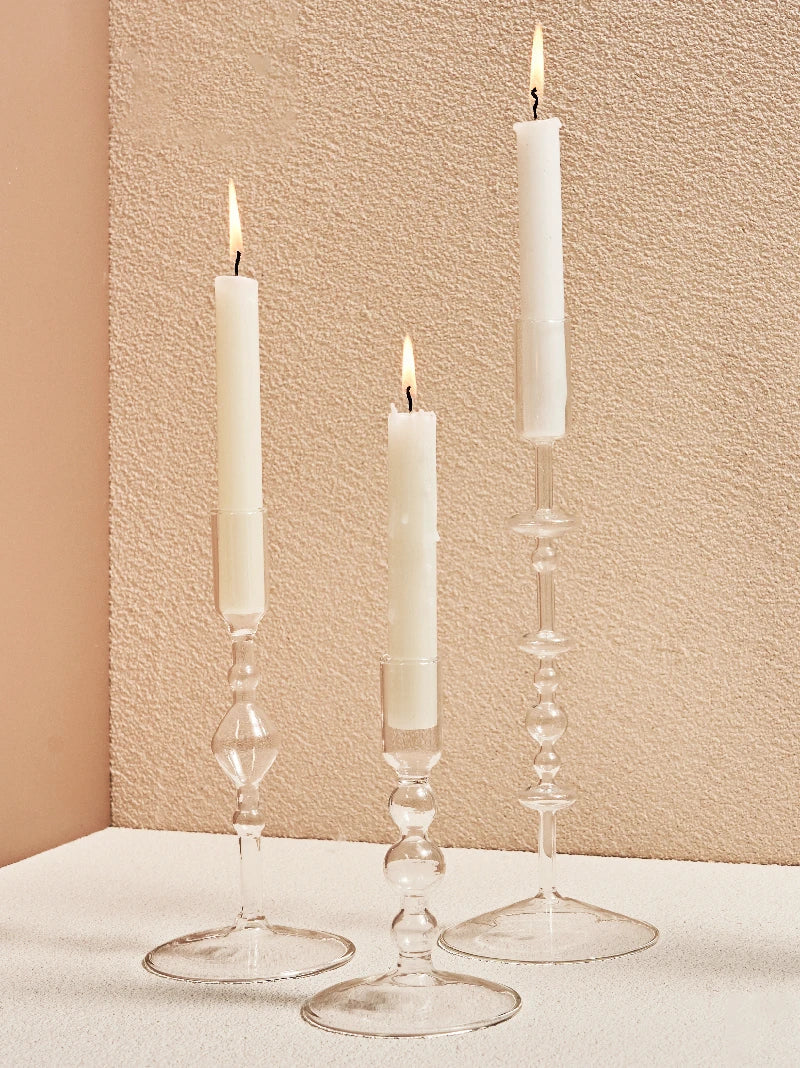 Clear Glass Nordic Candleholder Decor