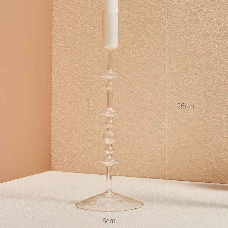 Clear Glass Nordic Candleholder Decor