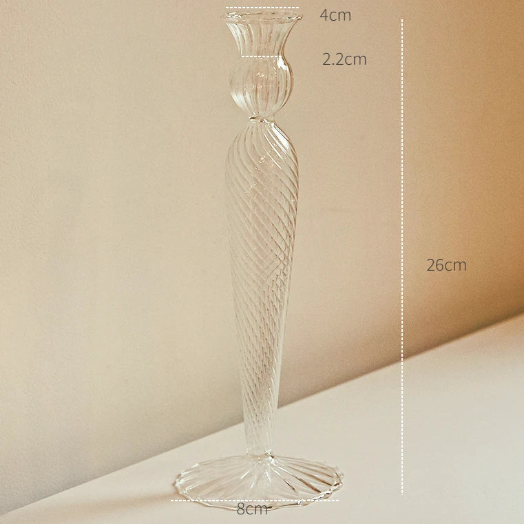 Clear Glass Nordic Candleholder Decor