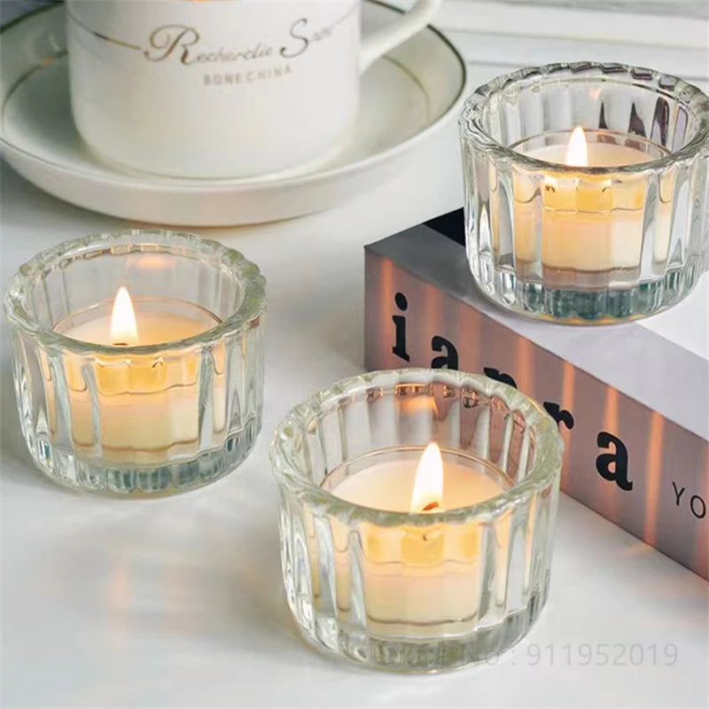 Clear Glass Tealight Candle Holders