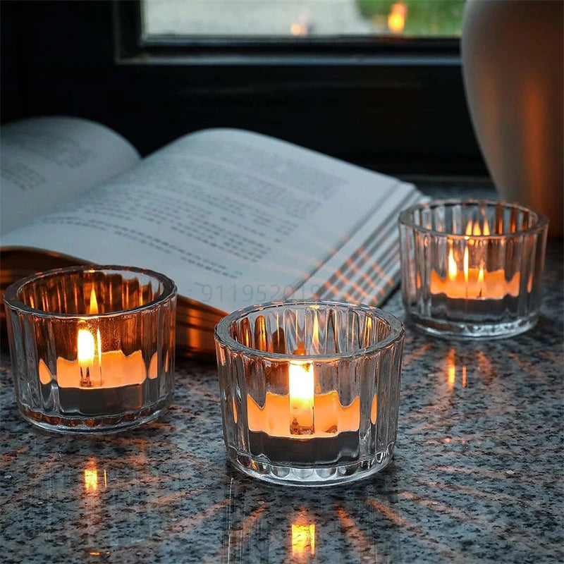 Clear Glass Tealight Candle Holders