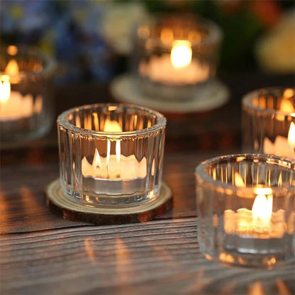 Clear Glass Tealight Candle Holders