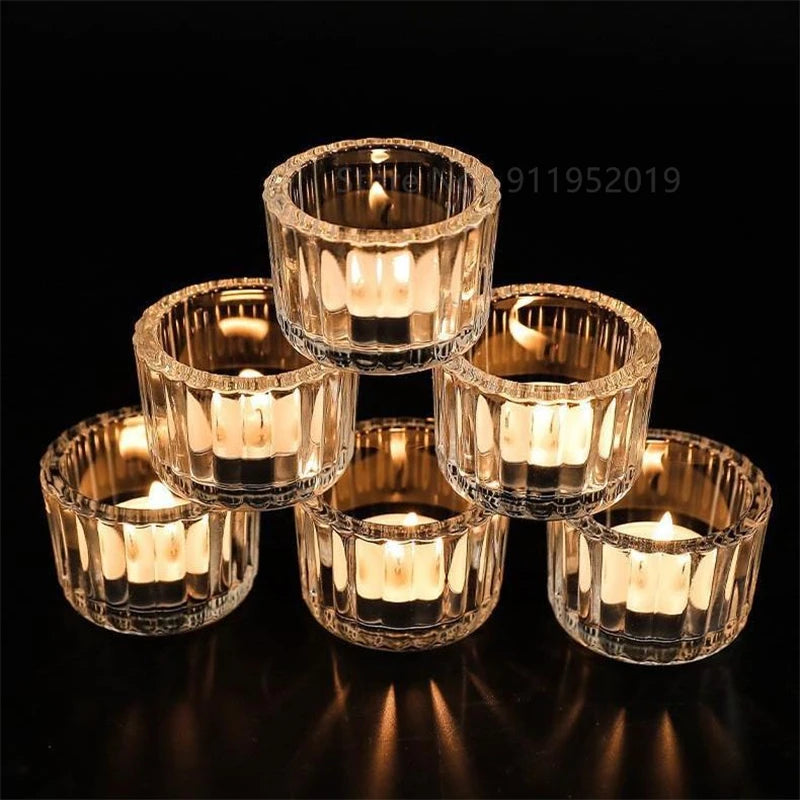 Clear Glass Tealight Candle Holders