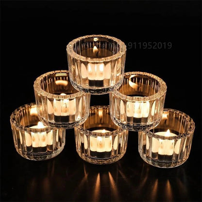 Clear Glass Tealight Candle Holders