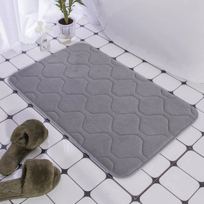 Cobblestone Bath Mat, Non-Slip Memory Foam