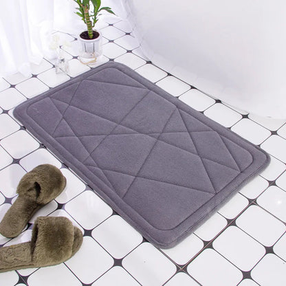 Cobblestone Bath Mat, Non-Slip Memory Foam