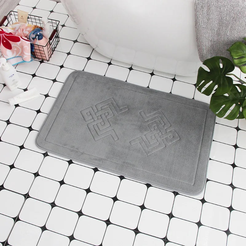 Cobblestone Bath Mat, Non-Slip Memory Foam