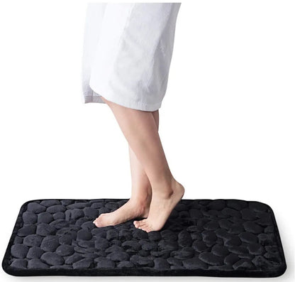 Cobblestone Bath Mat, Non-Slip Memory Foam