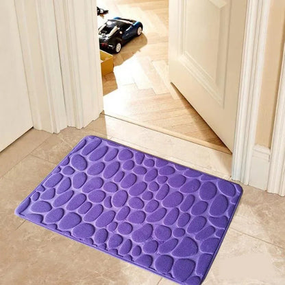 Cobblestone Bath Mat, Non-Slip Memory Foam