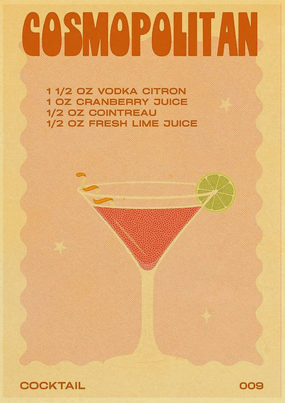 Cocktail Art Poster - Frameless 42x30 CM