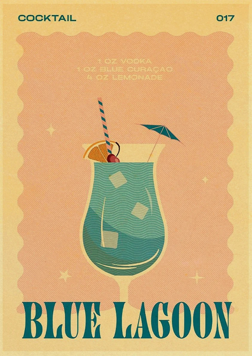 Cocktail Art Poster - Frameless 42x30 CM