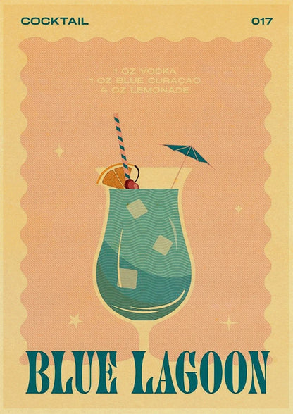 Cocktail Art Poster - Frameless 42x30 CM