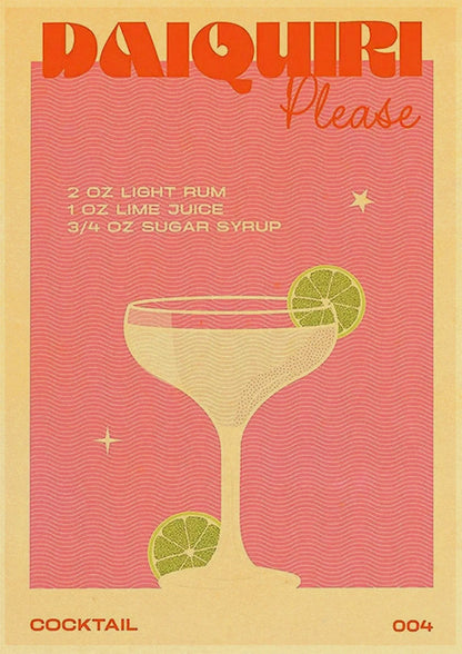 Cocktail Art Poster - Frameless 42x30 CM