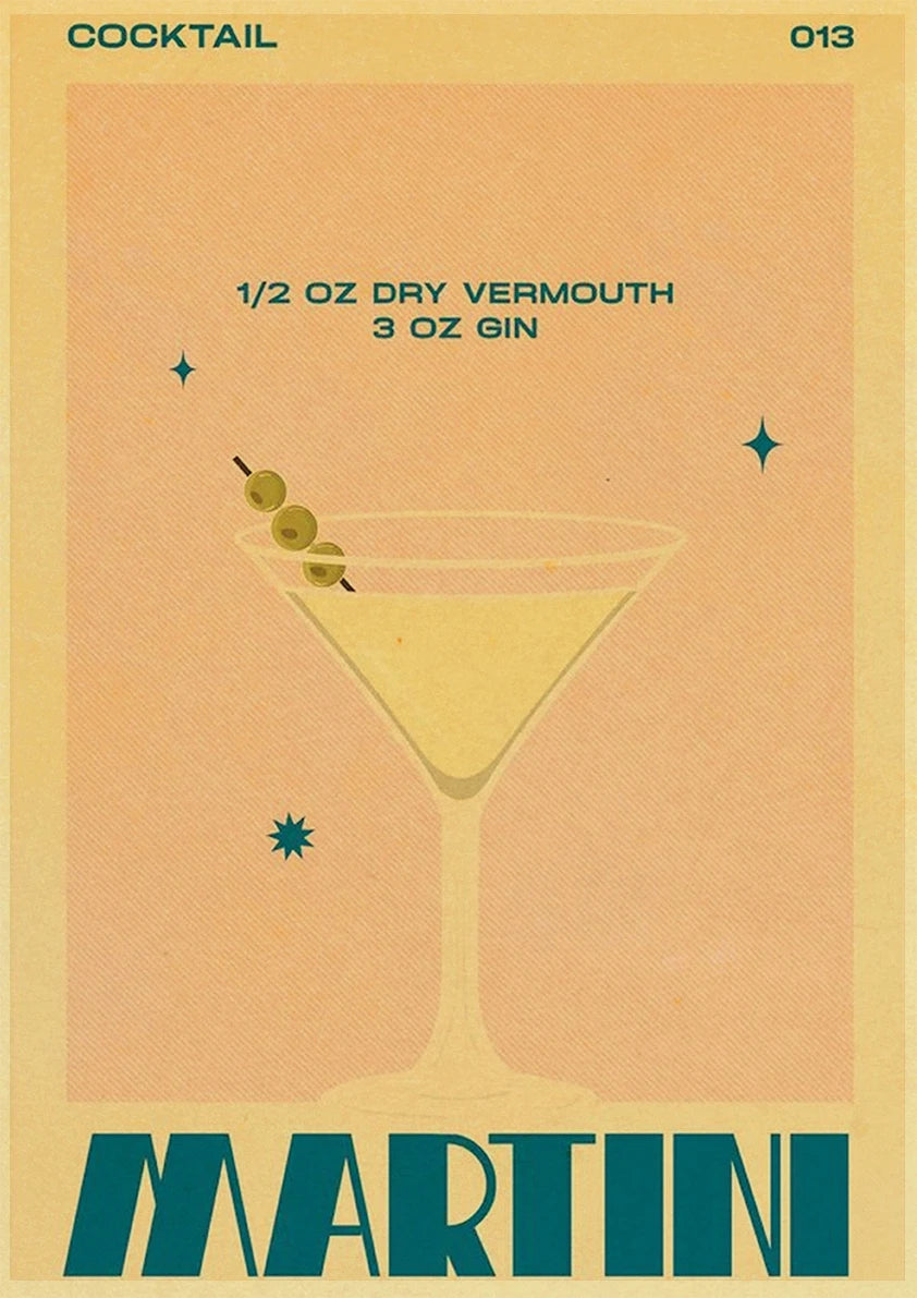 Cocktail Art Poster - Frameless 42x30 CM