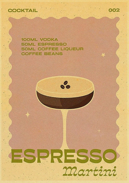 Cocktail Art Poster - Frameless 42x30 CM