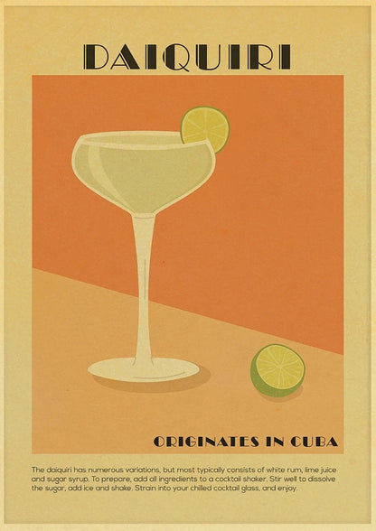 Cocktail Art Poster - Frameless 42x30 CM