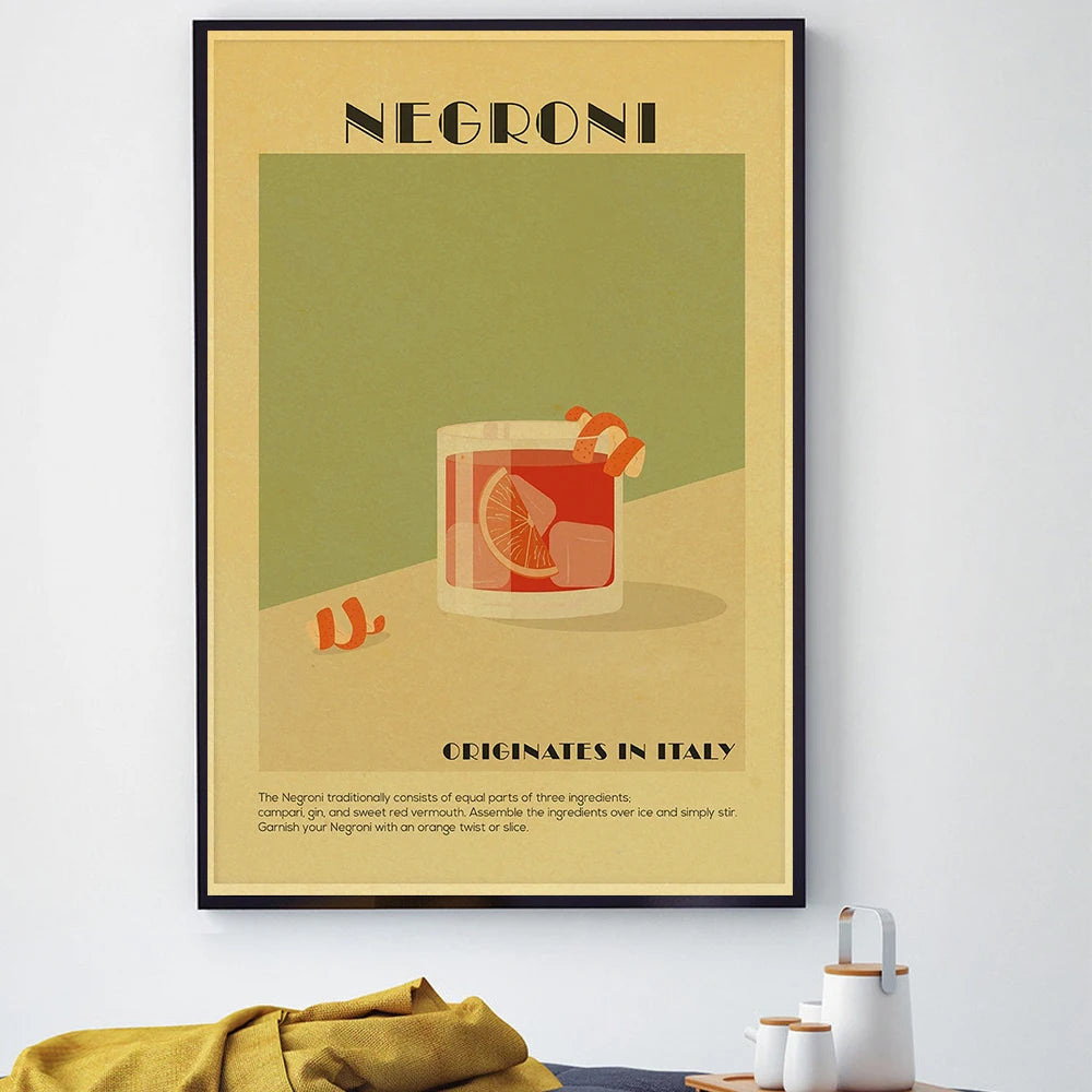 Cocktail Art Poster - Frameless 42x30 CM