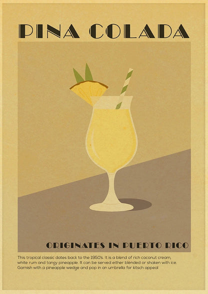 Cocktail Art Poster - Frameless 42x30 CM