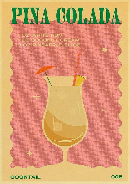 Cocktail Art Poster - Frameless 42x30 CM