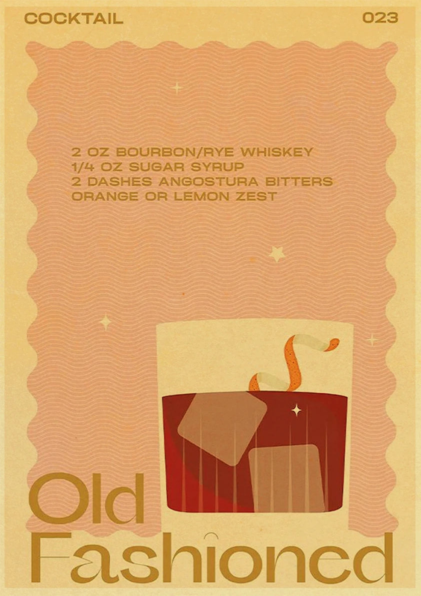 Cocktail Art Poster - Frameless 42x30 CM