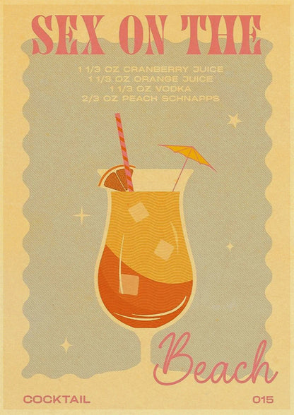 Cocktail Art Poster - Frameless 42x30 CM