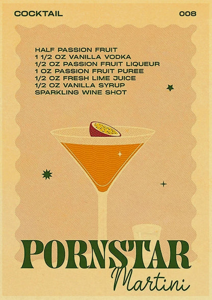 Cocktail Art Poster - Frameless 42x30 CM