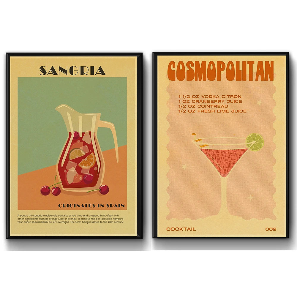 Cocktail Art Poster - Frameless 42x30 CM