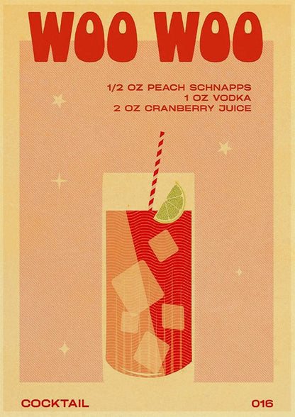 Cocktail Art Poster - Frameless 42x30 CM