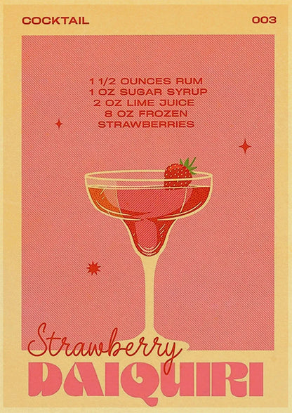 Cocktail Art Poster - Frameless 42x30 CM