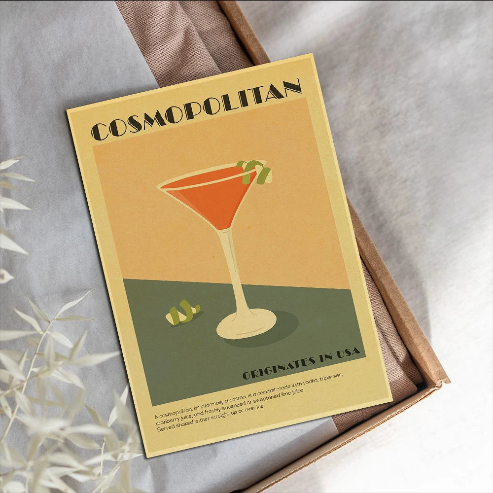 Cocktail Art Poster - Frameless 42x30 CM