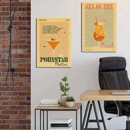 Cocktail Art Poster - Frameless 42x30 CM