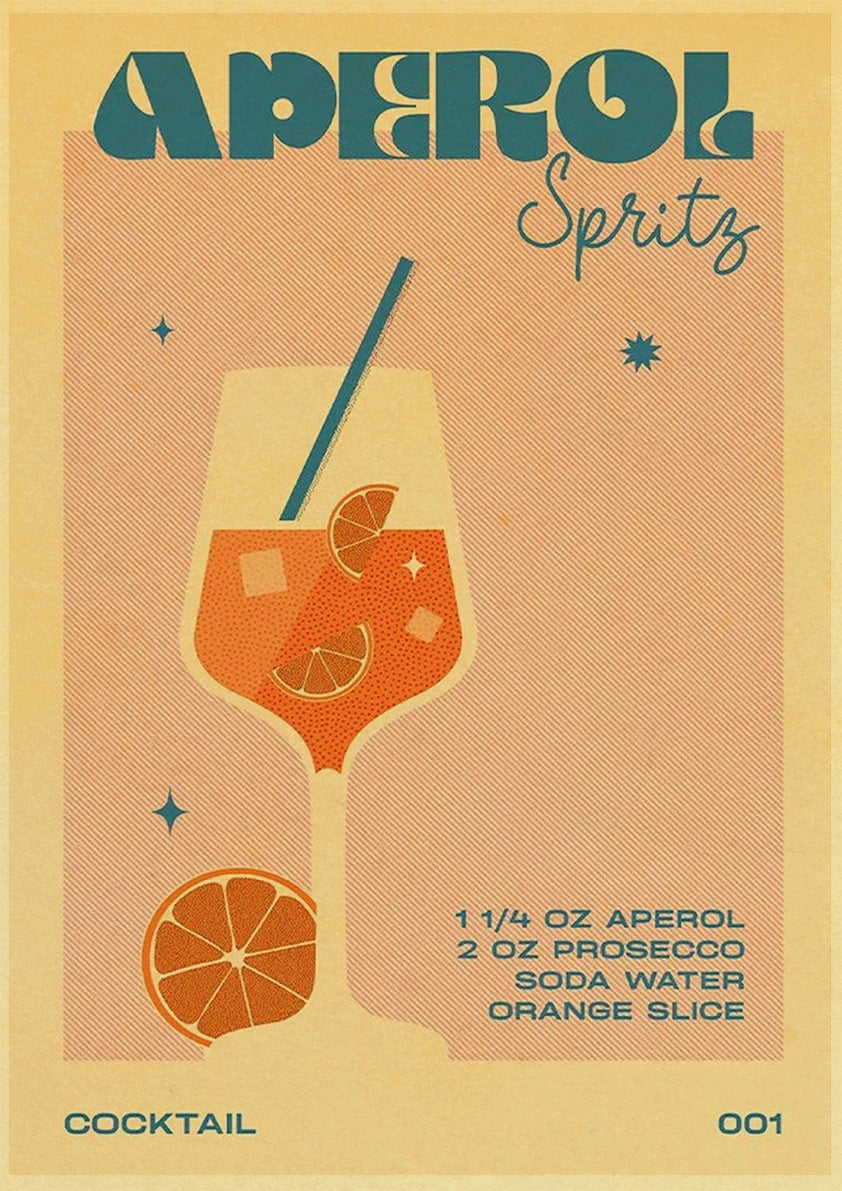 Cocktail Art Poster - Frameless 42x30 CM