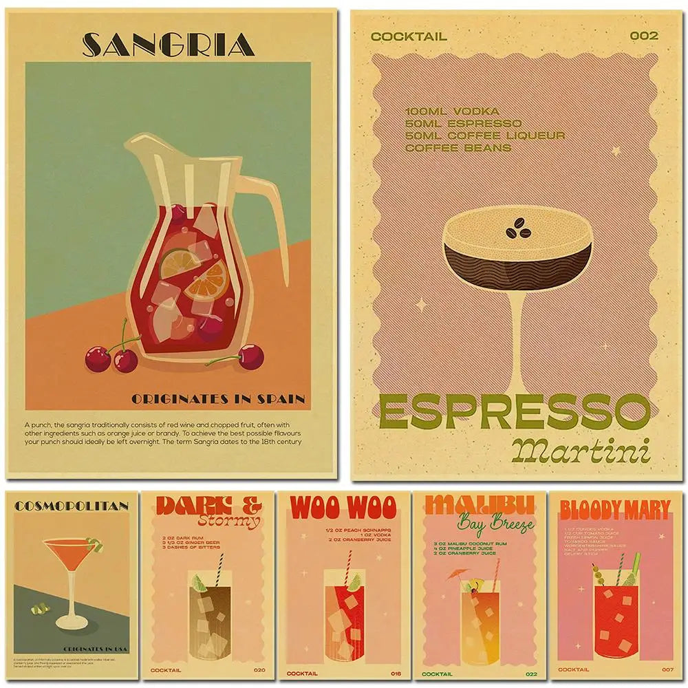 Cocktail Art Poster - Frameless 42x30 CM