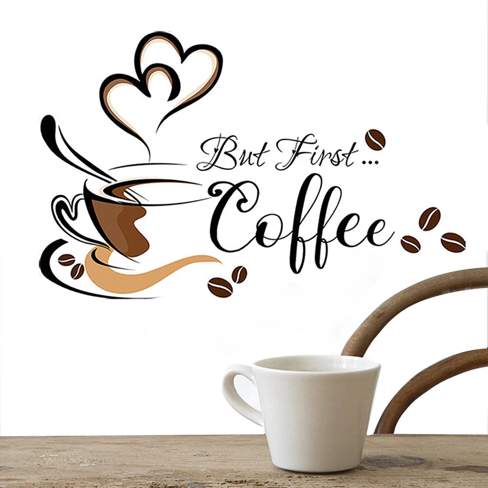 Coffee Cup Wall Stickers 30x20cm