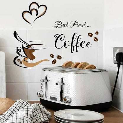 Coffee Cup Wall Stickers 30x20cm