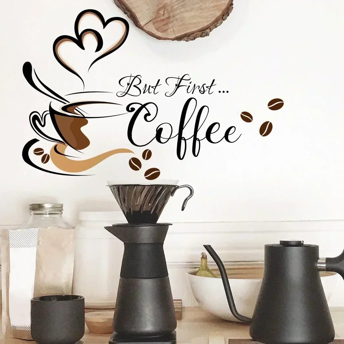 Coffee Cup Wall Stickers 30x20cm