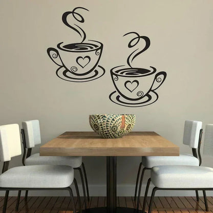 Coffee Cup Wall Stickers 30x20cm