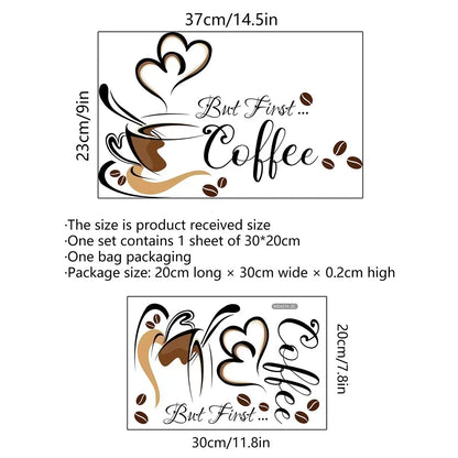 Coffee Cup Wall Stickers 30x20cm