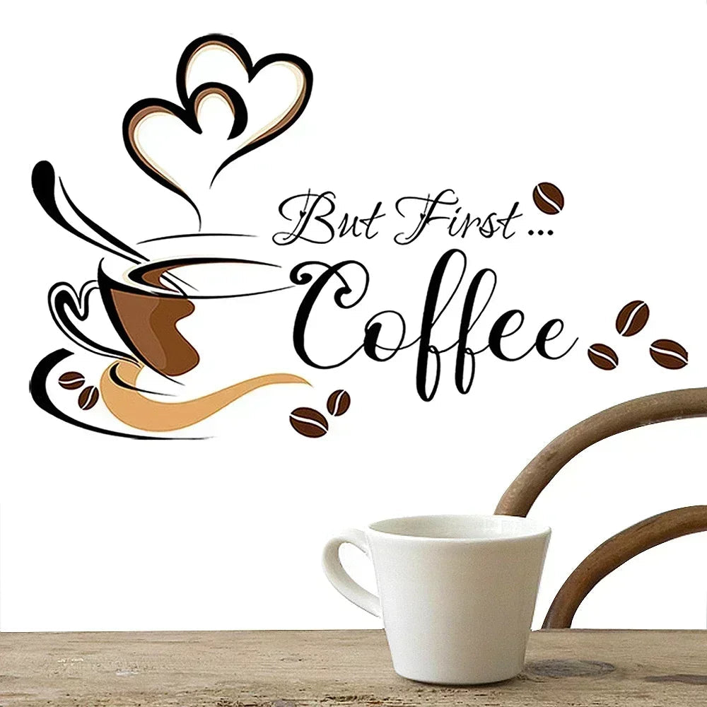 Coffee Cup Wall Stickers 30x20cm