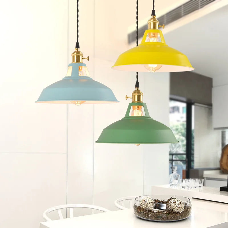 Colorful Retro Industrial Pendant Light