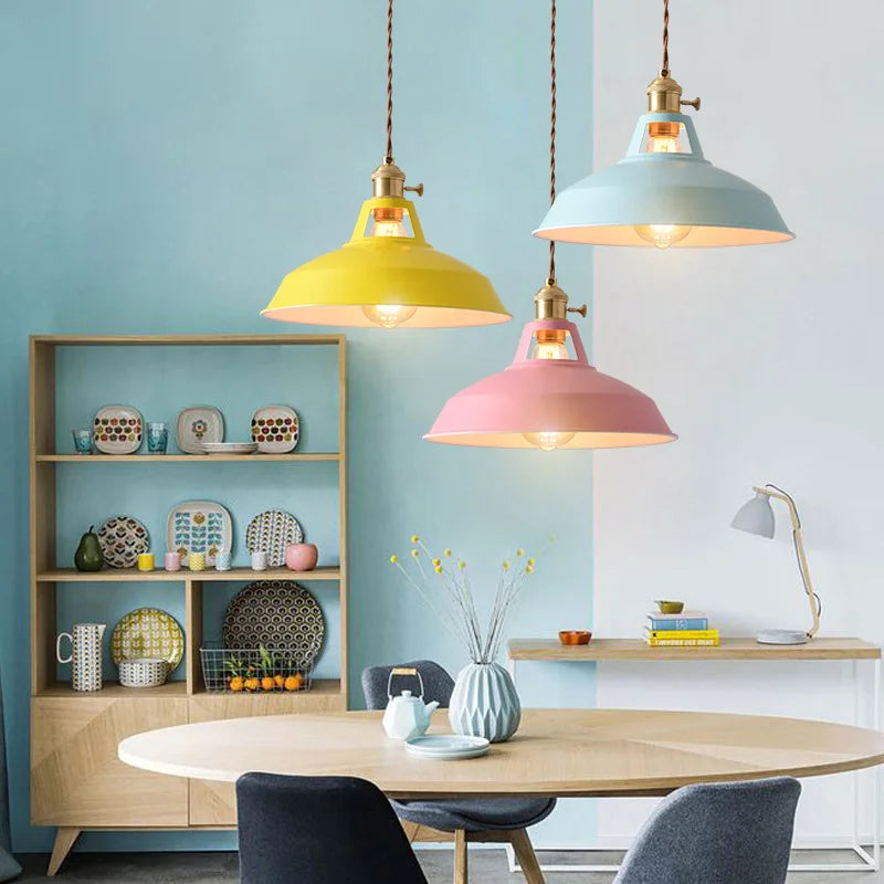 Colorful Retro Industrial Pendant Light