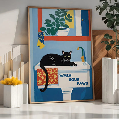 Colourful Cat Poster for Home Decor