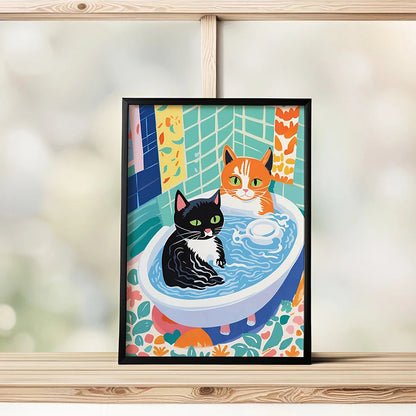 Colourful Cat Poster for Home Decor