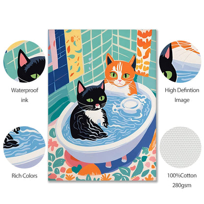 Colourful Cat Poster for Home Decor