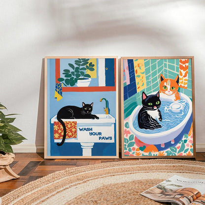 Colourful Cat Poster for Home Decor