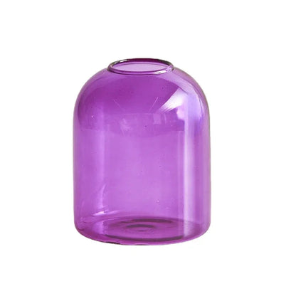 Colourful Glass Flower Vase Candle Holder