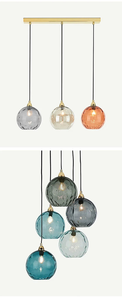 Colourful Modern Glass Pendant Chandelier