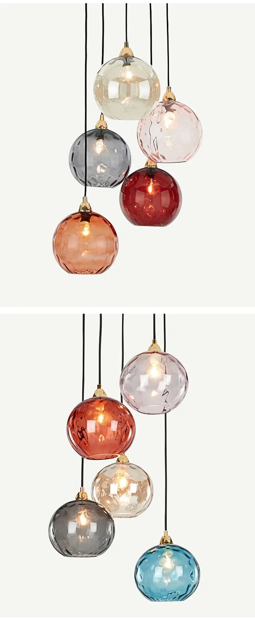 Colourful Modern Glass Pendant Chandelier