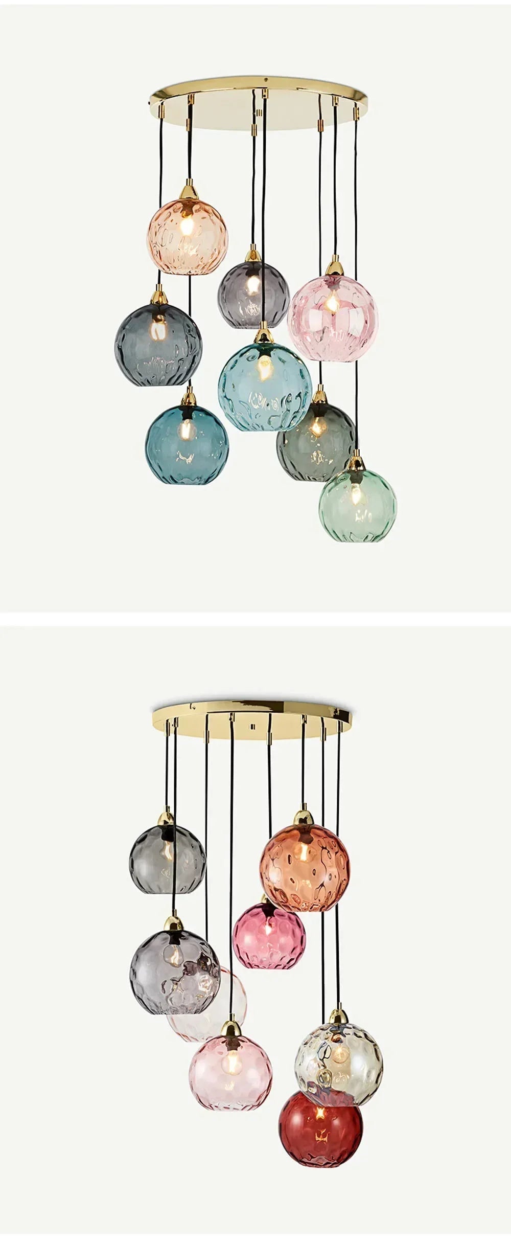 Colourful Modern Glass Pendant Chandelier