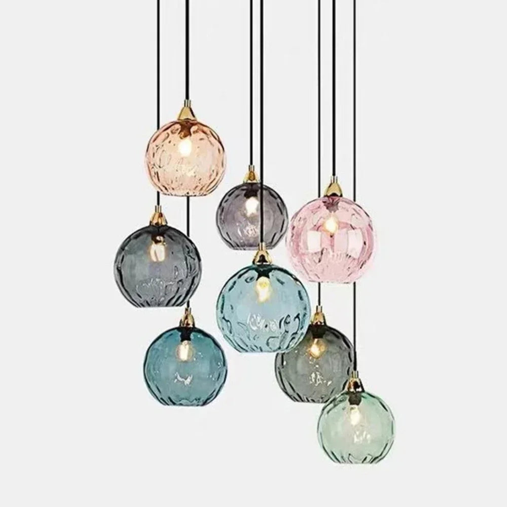 Colourful Modern Glass Pendant Chandelier